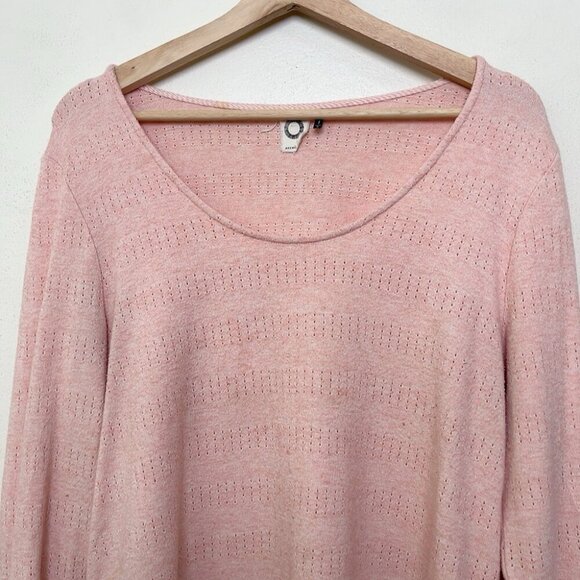 Anthropologie Akemi + Kin Womens Medium Pink Sylvie Pointelle Top - Picture 3 of 13